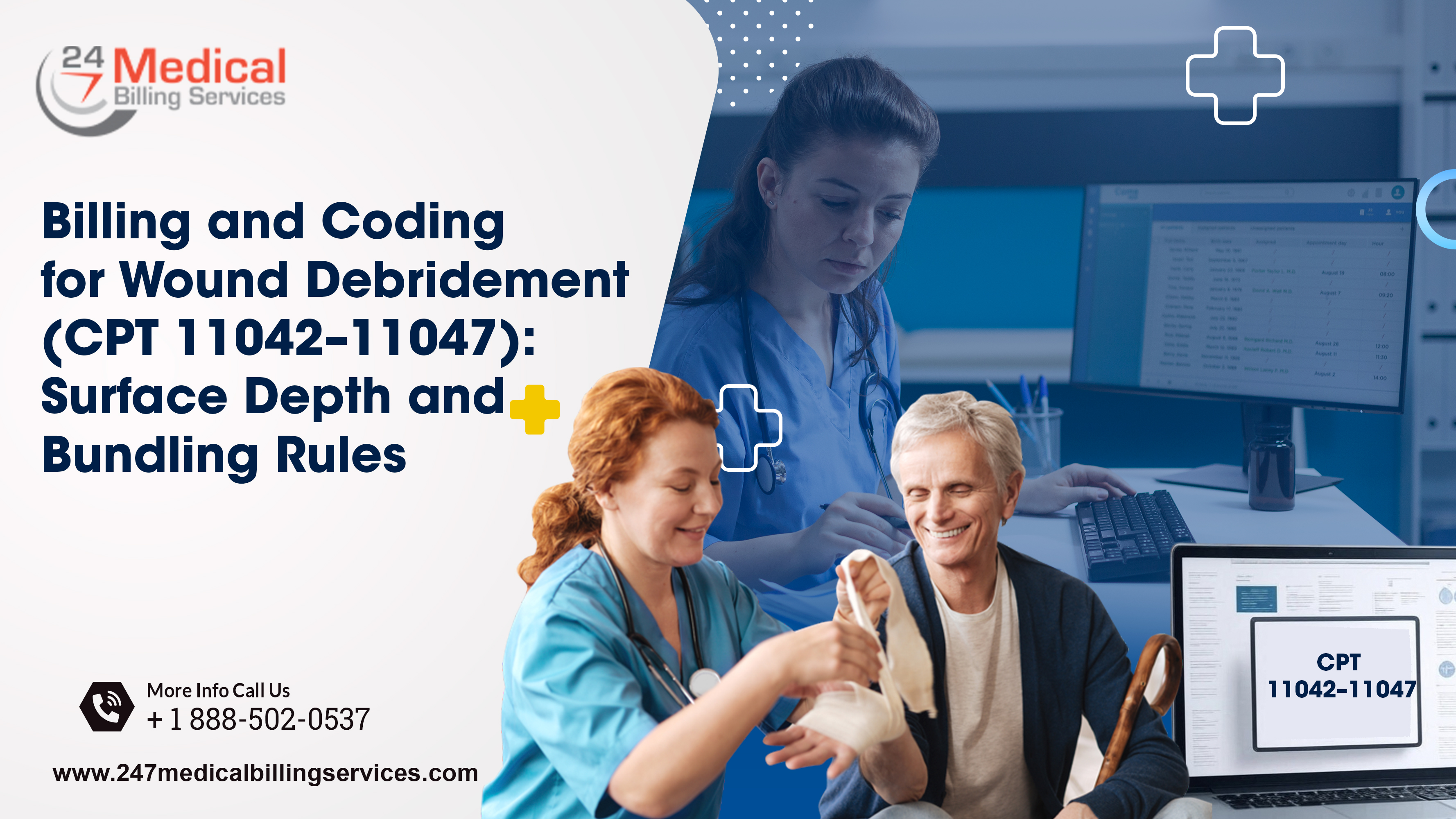 Billing and Coding for Wound Debridement (CPT 11042–11047): Surface Depth and Bundling Rules